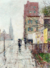 Копия картины "rainy day" художника "гассам чайльд"