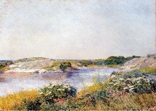 Репродукция картины "the little pond, appledore" художника "гассам чайльд"