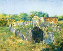 Копия картины "colonial graveyard at lexington" художника "гассам чайльд"