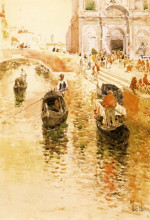 Картина "gondoliers" художника "гассам чайльд"