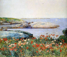 Репродукция картины "poppies, isles of shoals" художника "гассам чайльд"