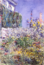 Репродукция картины "dexter`s garden" художника "гассам чайльд"