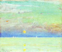 Картина "moonrise at sunset" художника "гассам чайльд"