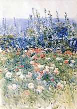 Копия картины "flower garden, isles of shoals" художника "гассам чайльд"