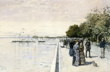 Репродукция картины "promenade" художника "гассам чайльд"