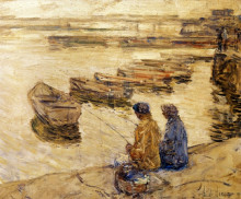 Репродукция картины "fishing" художника "гассам чайльд"