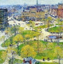 Картина "union square in spring" художника "гассам чайльд"