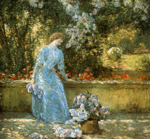 Картина "lady in the park (aka in the garden)" художника "гассам чайльд"