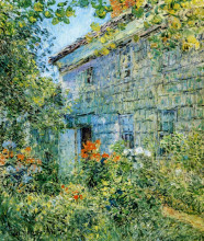 Репродукция картины "old house and garden, east hampton" художника "гассам чайльд"