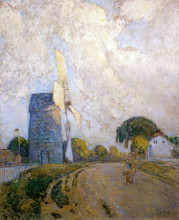 Копия картины "windmill at sundown, east hampton" художника "гассам чайльд"