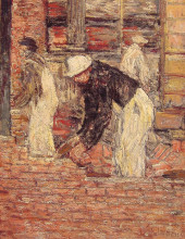 Копия картины "bricklayers" художника "гассам чайльд"