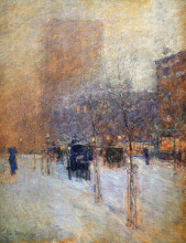 Репродукция картины "late afternoon, new york, winter" художника "гассам чайльд"