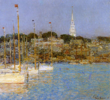 Копия картины "cat boats, newport" художника "гассам чайльд"