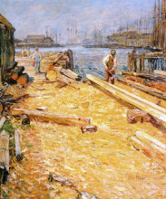 Копия картины "sparyard, inner harbor, gloucester" художника "гассам чайльд"