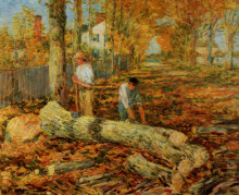 Копия картины "lumbering" художника "гассам чайльд"