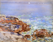 Копия картины "seascape, isles of shoals" художника "гассам чайльд"