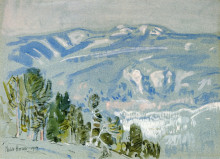 Репродукция картины "looking towards mount adams from mount hood" художника "гассам чайльд"