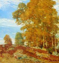 Репродукция картины "autumn hilltop, new england" художника "гассам чайльд"