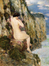Репродукция картины "nude on the cliffs" художника "гассам чайльд"