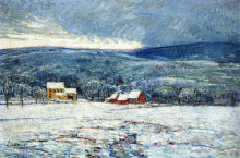 Репродукция картины "winter in the connecticut hills" художника "гассам чайльд"