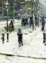 Копия картины "snow storm, fifth avenue" художника "гассам чайльд"