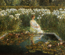 Репродукция картины "lilies" художника "гассам чайльд"