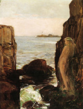 Картина "nymph on a rocky ledge" художника "гассам чайльд"