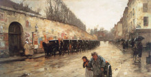 Репродукция картины "cab station, rue bonaparte" художника "гассам чайльд"