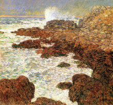 Репродукция картины "seaweed and surf, appledore" художника "гассам чайльд"