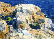 Репродукция картины "rocks at appledore" художника "гассам чайльд"