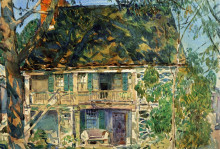 Репродукция картины "the brush house" художника "гассам чайльд"