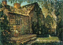 Репродукция картины "little old cottage, egypt lane, east hampton" художника "гассам чайльд"