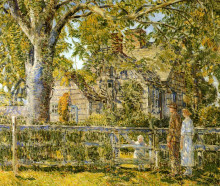 Картина "old mumford house, easthampton" художника "гассам чайльд"