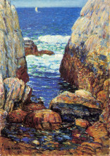Репродукция картины "sea and rocks, appledore, isles of shoals" художника "гассам чайльд"