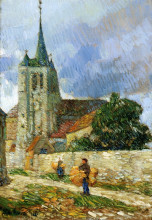 Копия картины "village scene, breton" художника "гассам чайльд"
