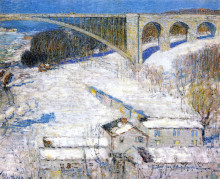 Репродукция картины "high bridge" художника "гассам чайльд"