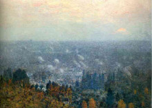 Репродукция картины "mount hood and the valley of the willamette" художника "гассам чайльд"