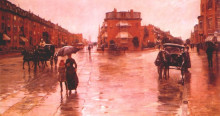 Репродукция картины "rainy day, boston" художника "гассам чайльд"