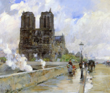 Репродукция картины "notre dame cathedral, paris" художника "гассам чайльд"