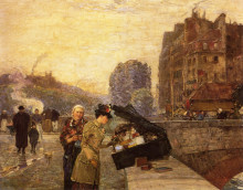 Копия картины "the quai st. michel" художника "гассам чайльд"