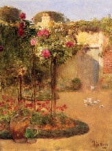 Копия картины "the rose garden" художника "гассам чайльд"