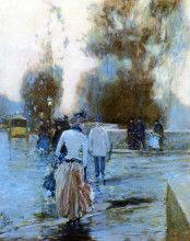 Репродукция картины "dock of tuileries" художника "гассам чайльд"