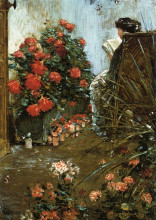 Копия картины "in the garden at villers-le-bel" художника "гассам чайльд"