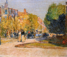 Репродукция картины "marlborough street, boston" художника "гассам чайльд"