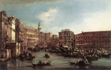 Картина "the rialto bridge with the palazzo dei camerlenghi" художника "гварди франческо"