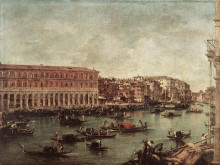 Репродукция картины "the grand canal at the fish market (pescheria)" художника "гварди франческо"