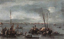 Репродукция картины "the lagoon looking toward murano from the fondamenta nuove" художника "гварди франческо"