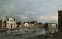 Репродукция картины "the grand canal with santa lucia and the scalzi" художника "гварди франческо"