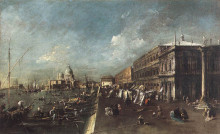 Репродукция картины "view of the molo towards the santa maria della salute" художника "гварди франческо"