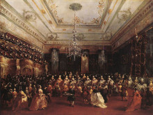 Репродукция картины "ladies concert at the philharmonic hall" художника "гварди франческо"